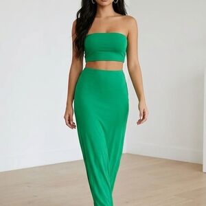 Fashion Nova Vibrant Green Skirt Set